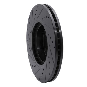 Subaru Legacy Brake Rotor (1) - Front Right - R1 Concepts - Drilled & Slotted - Black - `06-`21